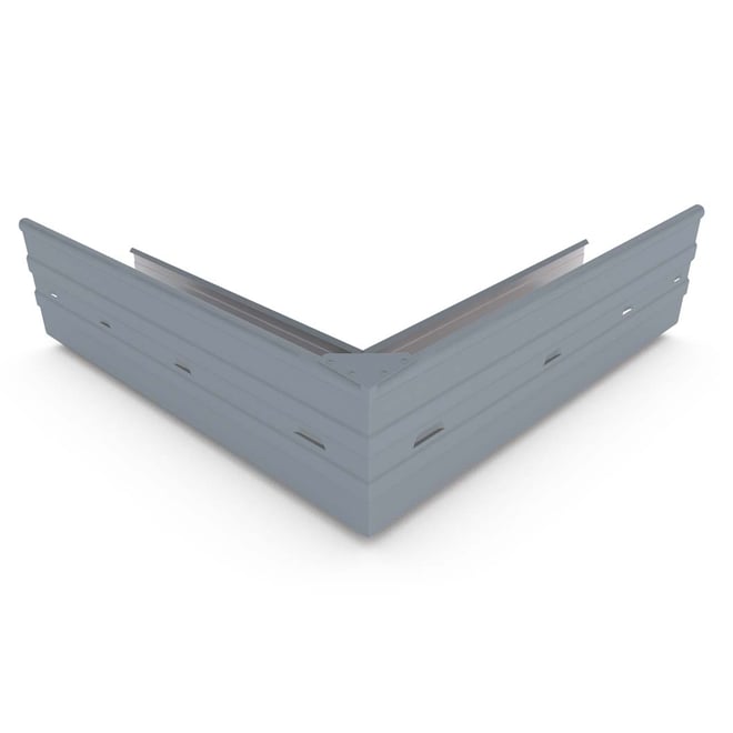 Hi-Square Gutter External Mitre Slotted Armour Grey