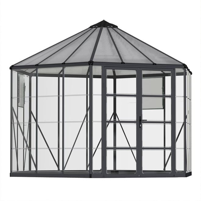 Maze 12 Oasis Hex Greenhouse - Grey Frame
