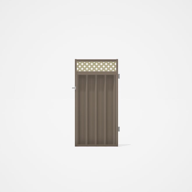 Good Neighbour® Superdek® Screen Top Single Gate Premium .35 BMT 1.8m High Sheet: Beige, Frame: Beig