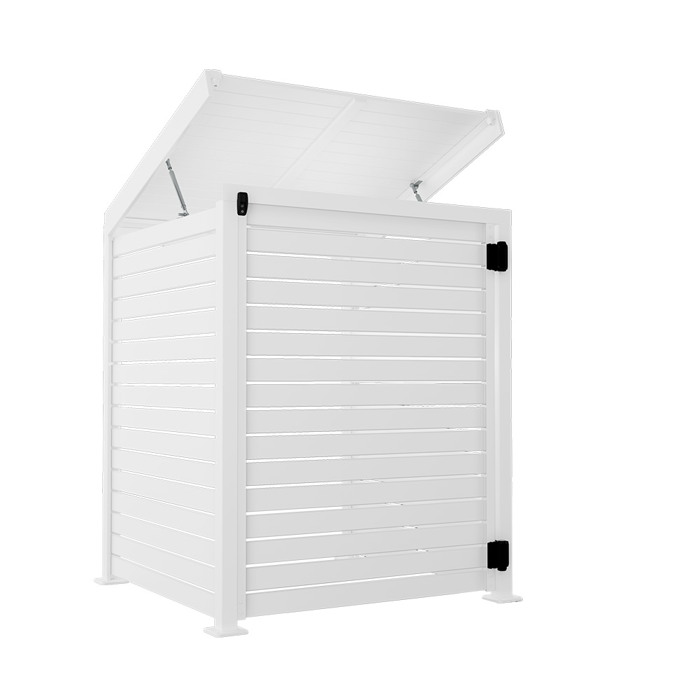 Slat Pool Pump Cover 1000 x 1204 x 916mm White Single Door With Lid